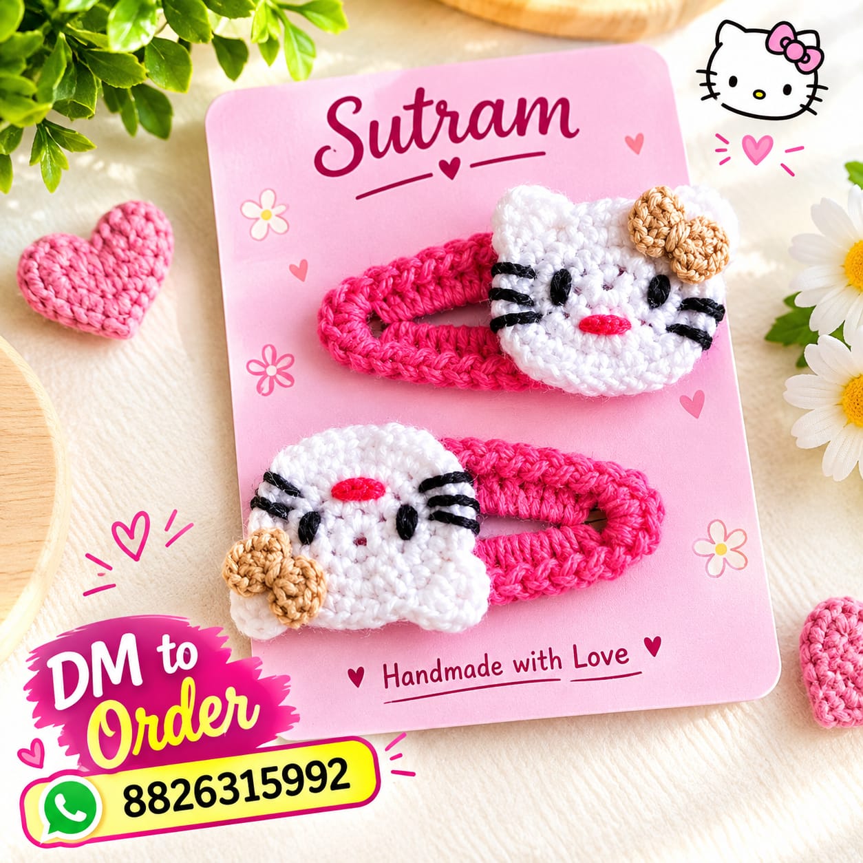 Sutram Handmade Crochet Hair Clips