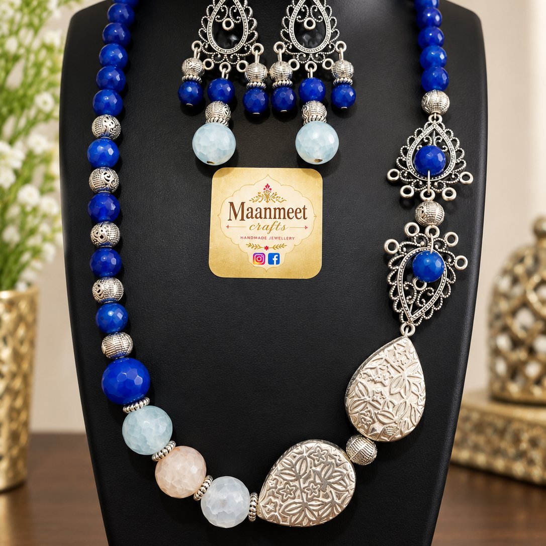Royal blue 💙 color set with german silver