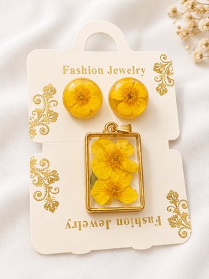 Fashion Jewelry - Pressed Flower Resin Set