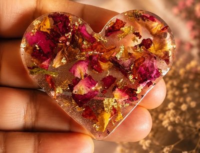 Floral Resin Heart Pendant