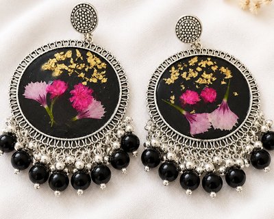Pressed Flower Resin Earrings
