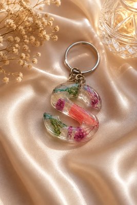 Floral Resin Keychain