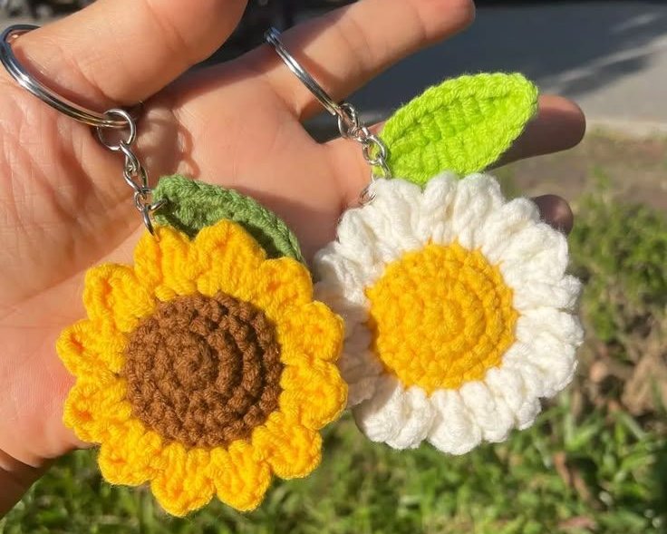 Crochet Flower Keychains