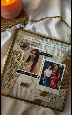 Personalized Scrapbook glass  Photo Frame Gift