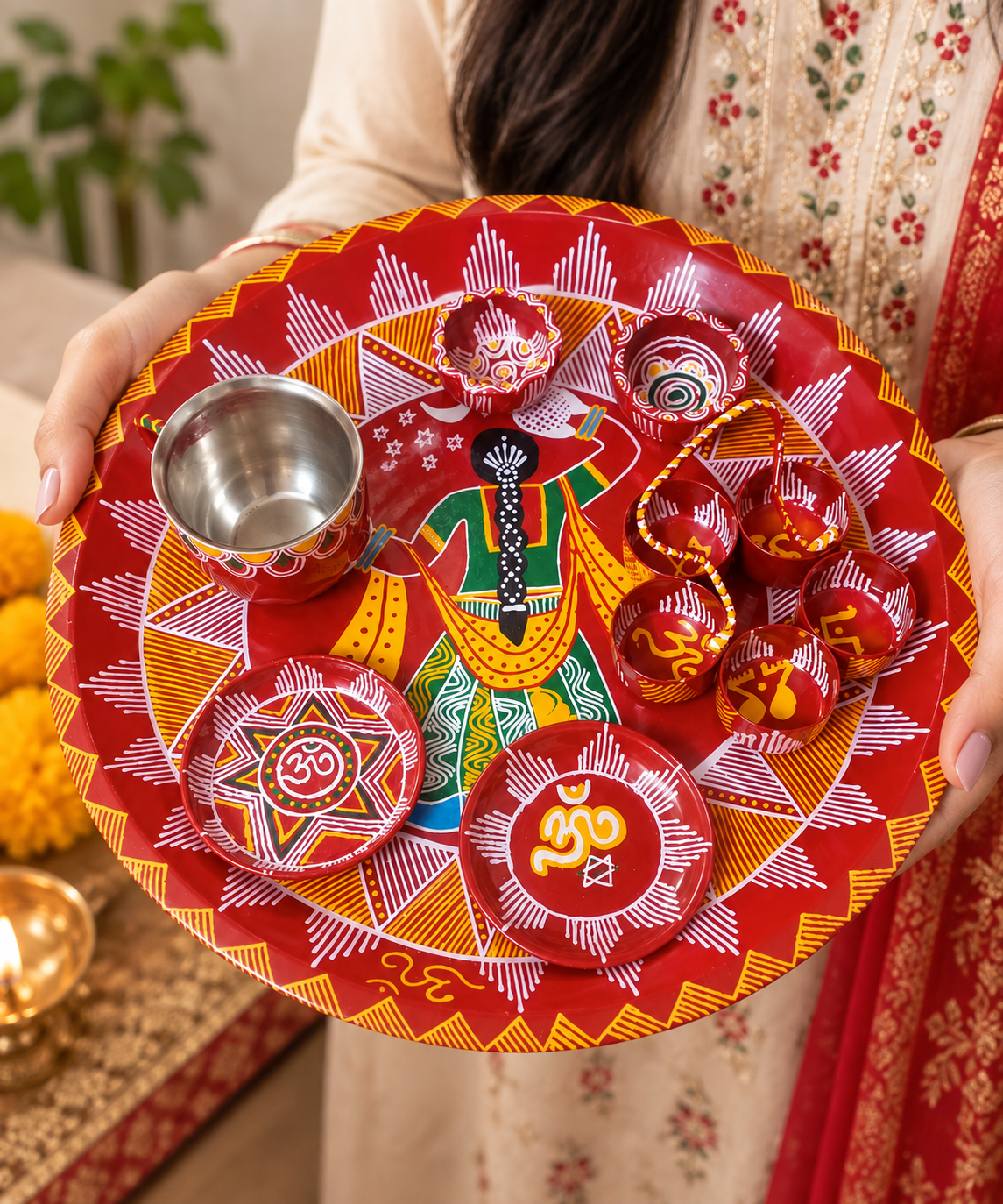 Decorative Pooja Thali Set