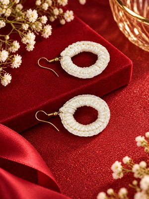 Crochet Circular Drop Earrings
