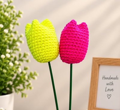 Handmade Crochet Tulip Flowers