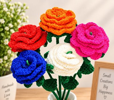 Handmade Crochet Flowers Bouquet