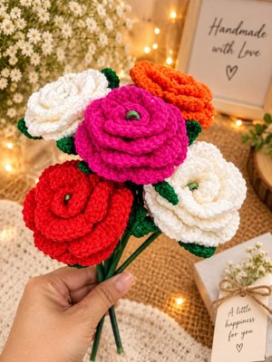 Handmade Crochet Flowers Bouquet