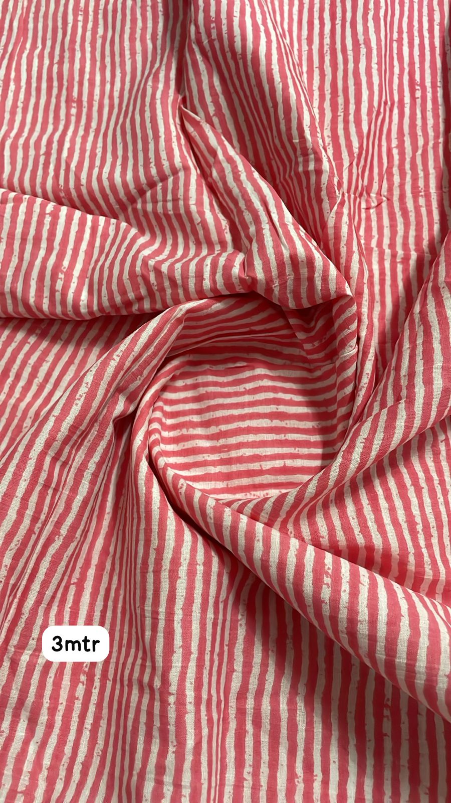 Pink & White Striped Fabric