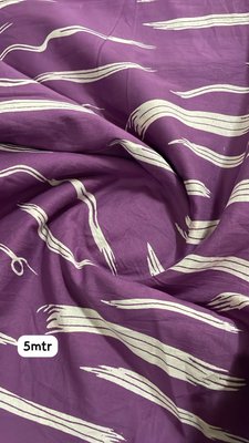 Printed Fabric - Purple with White Stripe Pattern