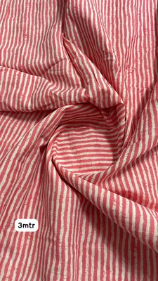 Pink & White Striped Fabric