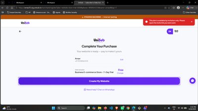 UniSub Business E-commerce Store – 7-Day TrialA