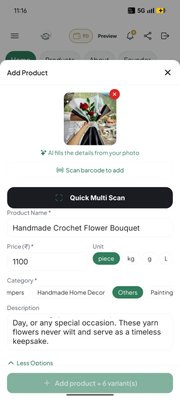 Handmade Crochet Flower Bouquet