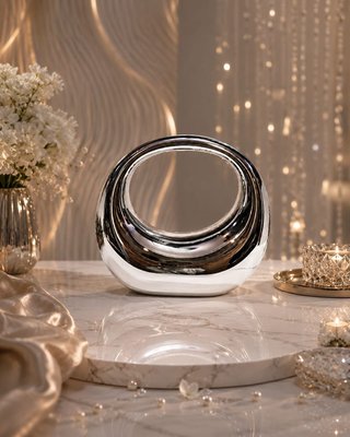SILVER HALO CLUTCH