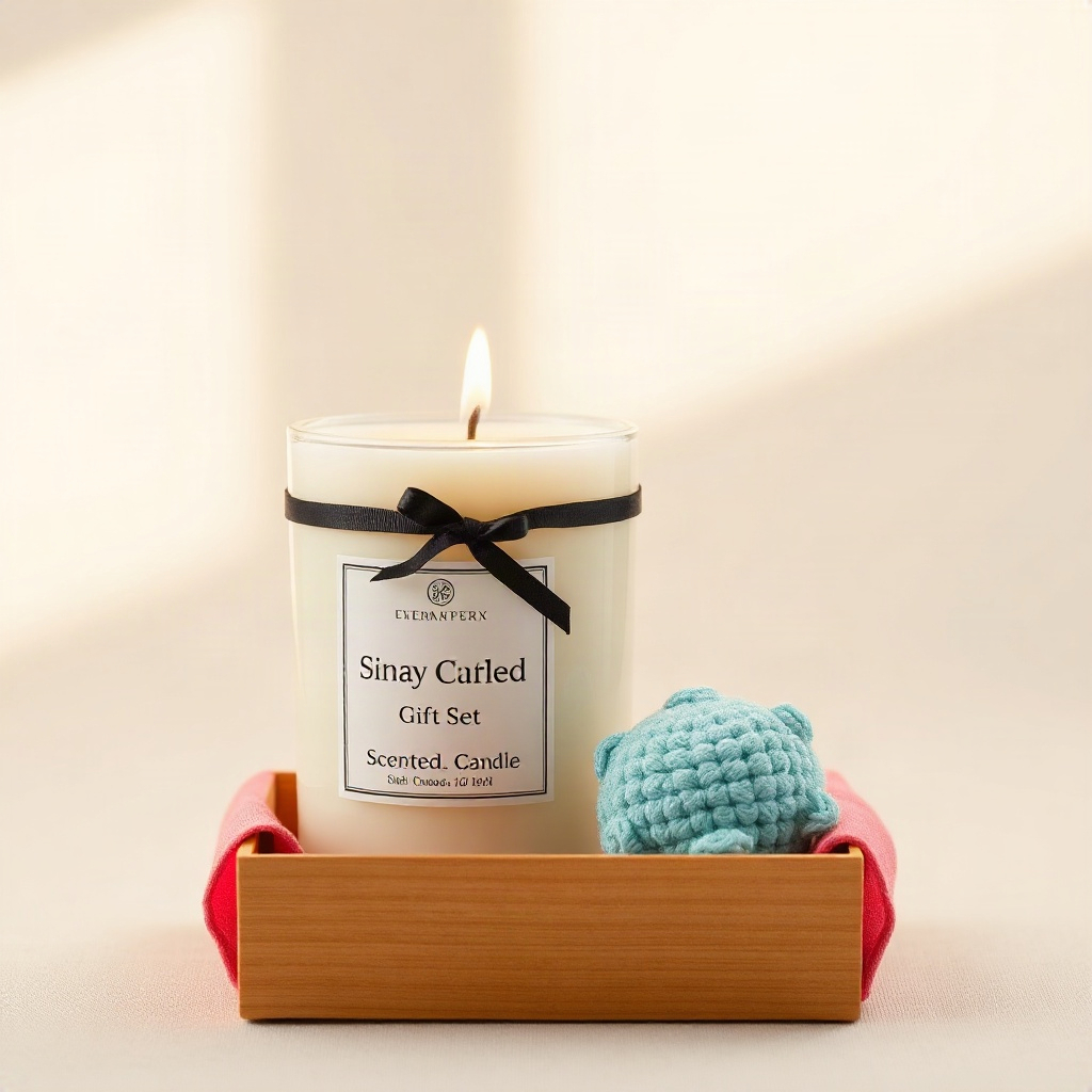 Candle and Crochet Duo Gift Set