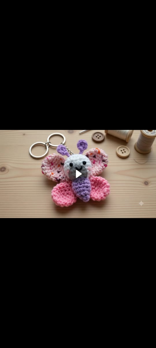 Crochet Butterfly Keychain