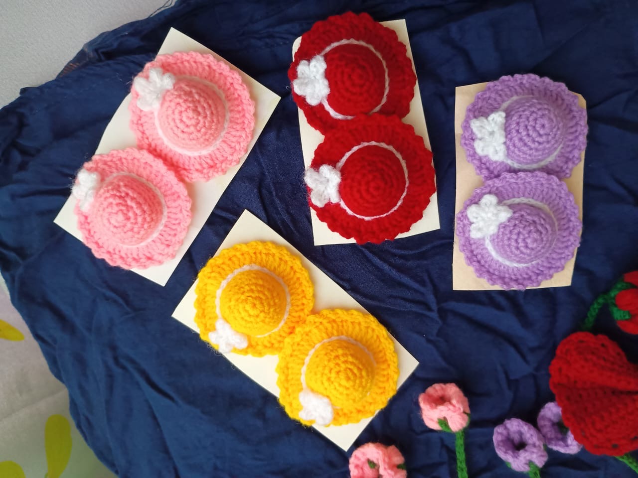 Handmade Crochet Red Flower