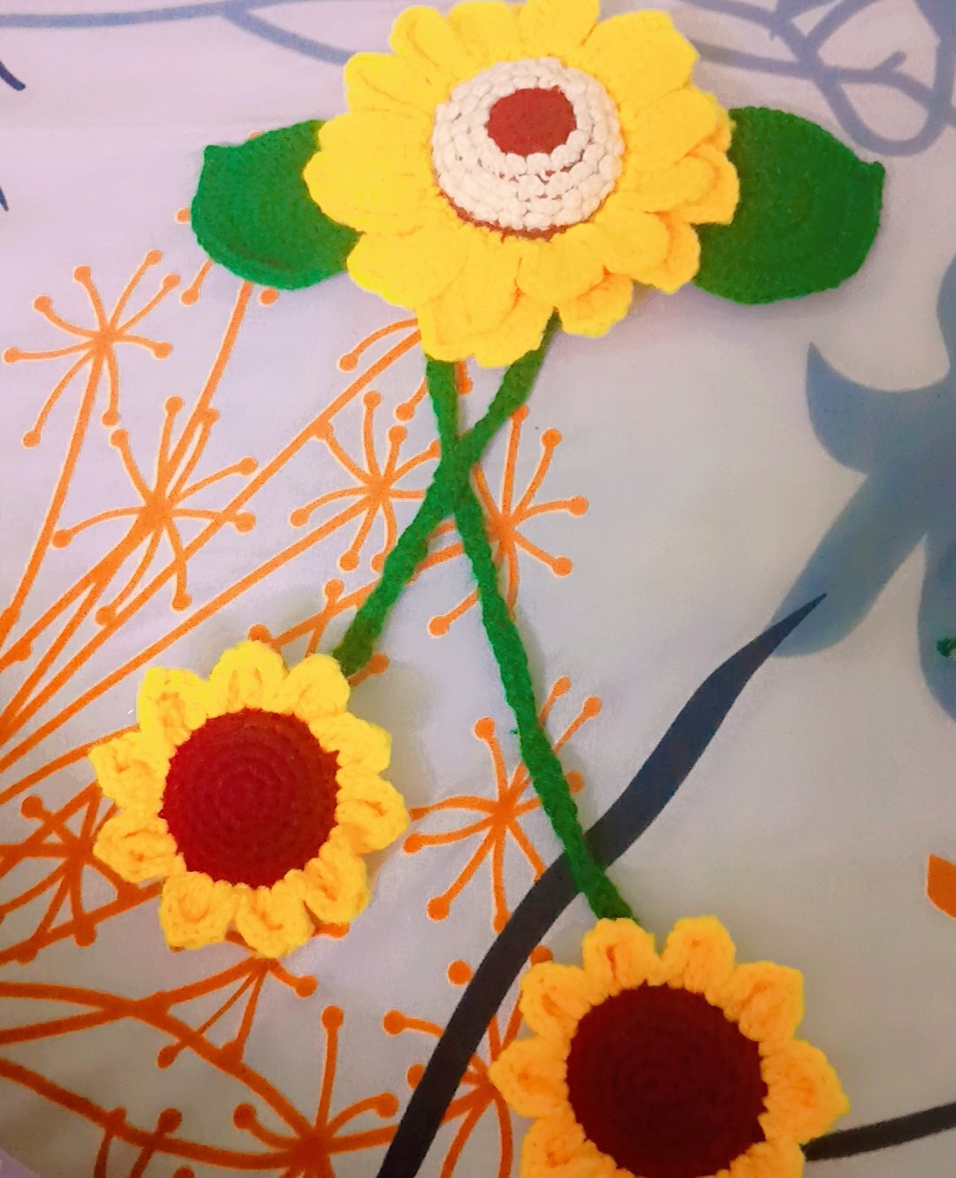 Handmade Crochet Sunflower Art