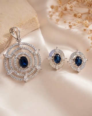 Sapphire & Diamond Jewelry pendent set