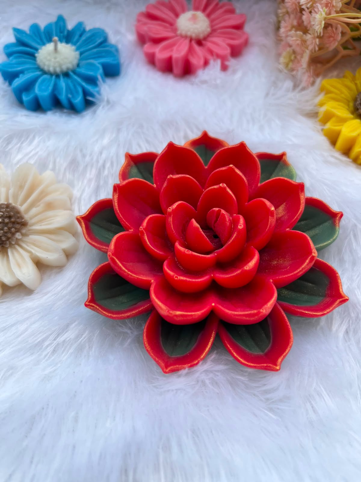 Decorative Flower Candles Set