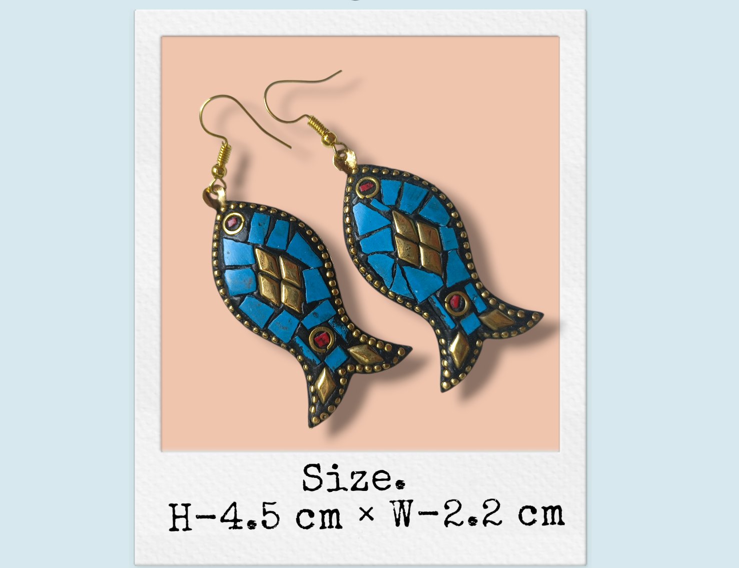 Blue Fish Enamel Earrings