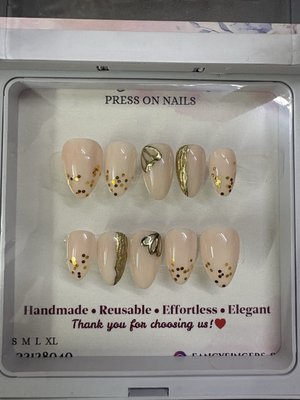 Peach chrome Nail Art