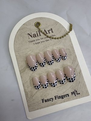 French Nail Art with Polka Dots