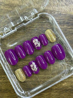 Purple Oval Press-On Nails