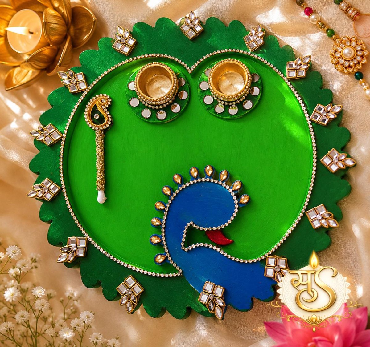Handcrafted designer pooja thalis from Sumangalam Shilp on UniSub