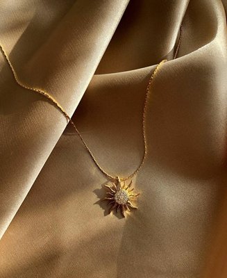 Elegant Gold Sun Pendant Necklace